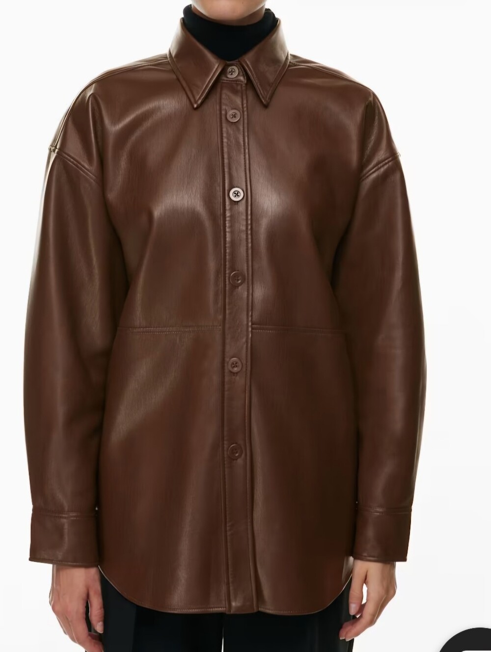 Aritzia Babaton Pelli Shirt Jacket Women's Small Brown Faux Leather New